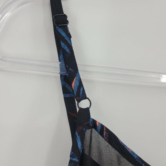 Black Tropical Palm Sophie Cami Sheer Chiffon Women Top Camisole - Picture 5 of 12